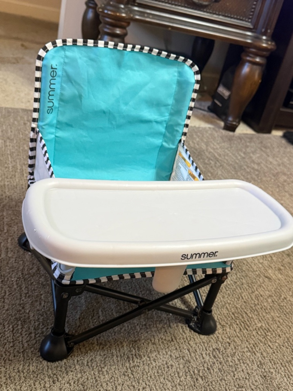 Summer Infant Turquoise Portable Booster Seat with Tray